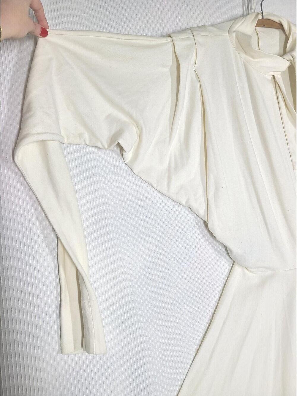 Vtg 70s OMO Norma Kamali Knit Dress XLong Sleeve Wrap Circle Skirt Early Rare - Picture 6 of 13
